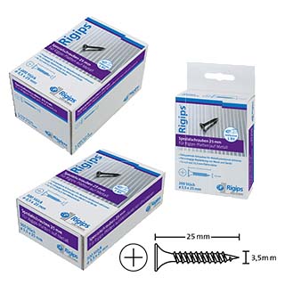 Rigips Spezialschrauben 25 mm, für Rigips-Platten auf Metall