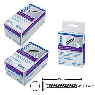 Rigips Spezialschrauben 35 mm, für Rigips-Platten auf Metall