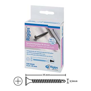 Rigips Spezialschrauben TB 35 mm, für Rigips-Platten auf UA-Profil