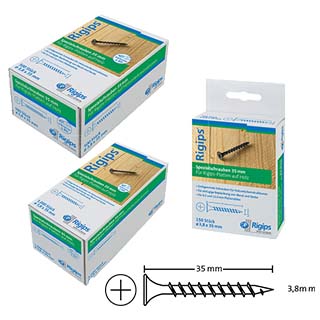 Rigips Spezialschrauben 35 mm, für Rigips-Platten auf Holz