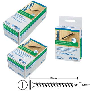 Rigips Spezialschrauben 45 mm, für Rigips-Platten auf Holz