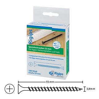Rigips Spezialschrauben 55 mm, für Rigips-Verbundplatten auf Holz